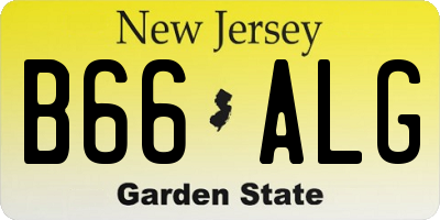 NJ license plate B66ALG