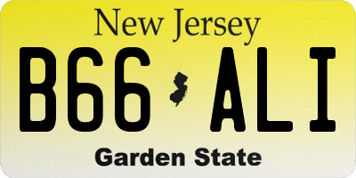 NJ license plate B66ALI