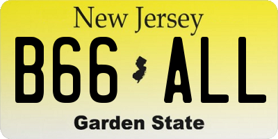 NJ license plate B66ALL