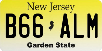 NJ license plate B66ALM