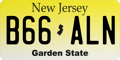 NJ license plate B66ALN