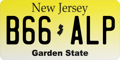 NJ license plate B66ALP