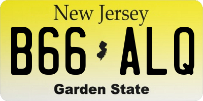 NJ license plate B66ALQ
