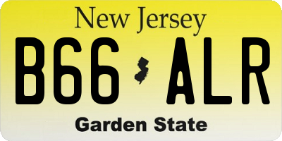 NJ license plate B66ALR
