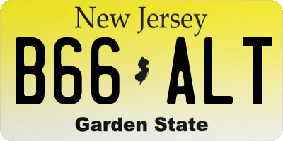 NJ license plate B66ALT