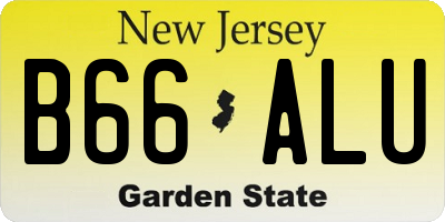 NJ license plate B66ALU