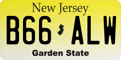 NJ license plate B66ALW