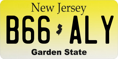 NJ license plate B66ALY