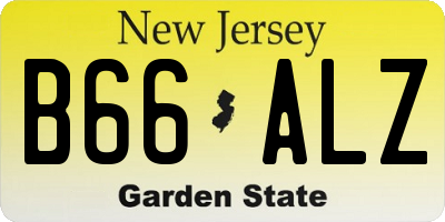 NJ license plate B66ALZ