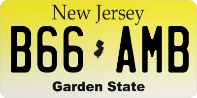 NJ license plate B66AMB