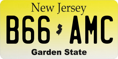 NJ license plate B66AMC