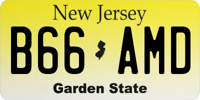 NJ license plate B66AMD