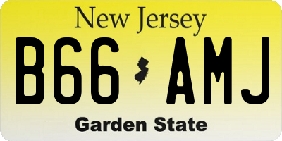 NJ license plate B66AMJ
