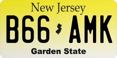 NJ license plate B66AMK
