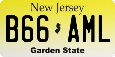 NJ license plate B66AML