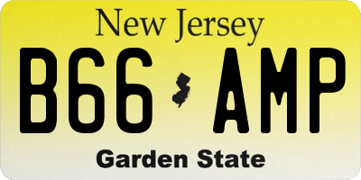 NJ license plate B66AMP