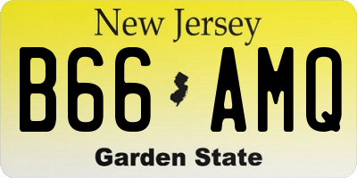 NJ license plate B66AMQ