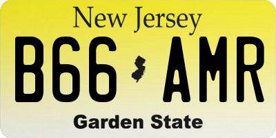 NJ license plate B66AMR