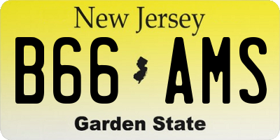 NJ license plate B66AMS