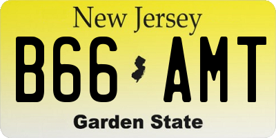 NJ license plate B66AMT