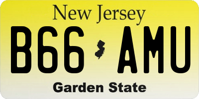 NJ license plate B66AMU