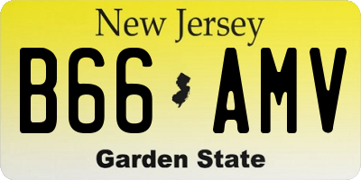 NJ license plate B66AMV