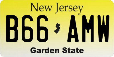 NJ license plate B66AMW