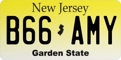 NJ license plate B66AMY