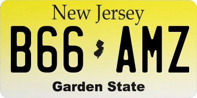 NJ license plate B66AMZ
