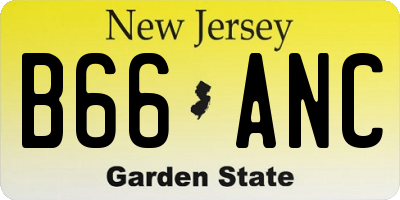 NJ license plate B66ANC