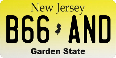 NJ license plate B66AND