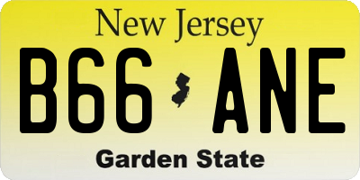 NJ license plate B66ANE