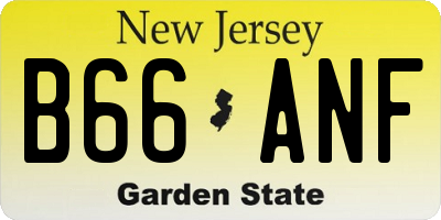 NJ license plate B66ANF
