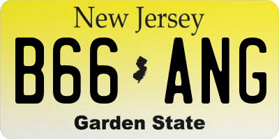 NJ license plate B66ANG