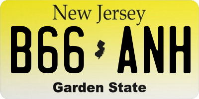 NJ license plate B66ANH