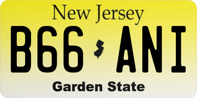 NJ license plate B66ANI
