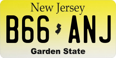 NJ license plate B66ANJ