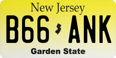 NJ license plate B66ANK