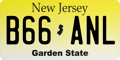 NJ license plate B66ANL