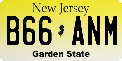 NJ license plate B66ANM
