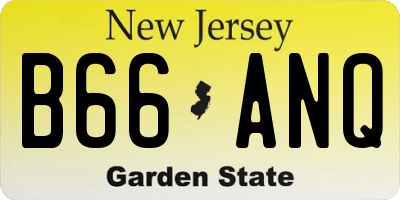 NJ license plate B66ANQ