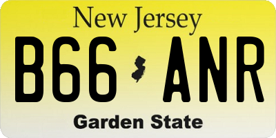 NJ license plate B66ANR
