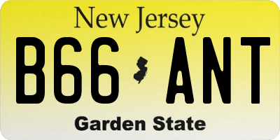 NJ license plate B66ANT
