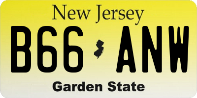 NJ license plate B66ANW