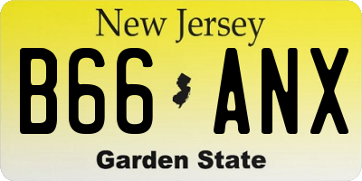 NJ license plate B66ANX