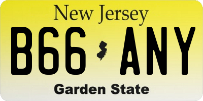 NJ license plate B66ANY