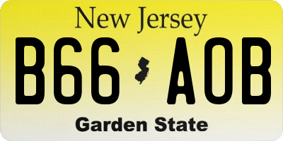 NJ license plate B66AOB