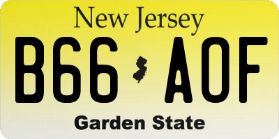 NJ license plate B66AOF