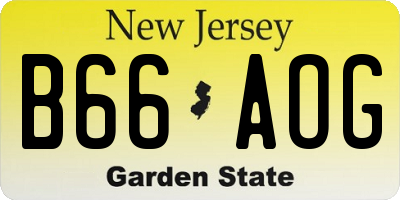 NJ license plate B66AOG