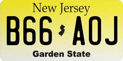 NJ license plate B66AOJ